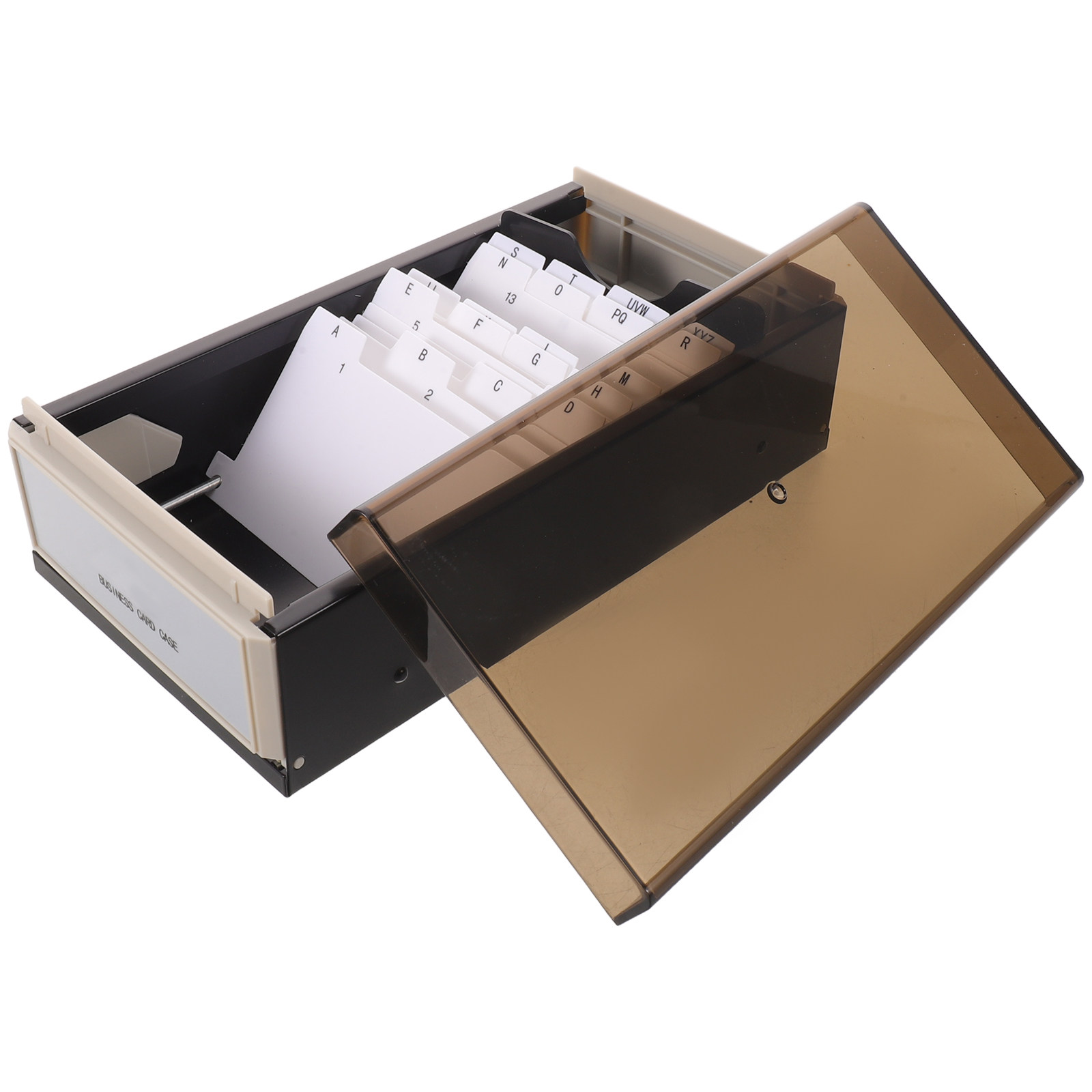 Card Index Box - Grote opbergdoos voor visitekaartjes, zwarte bureau-organizer