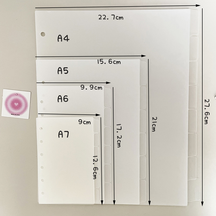 Binder A4 Lever - A4/A5/A6/A7 Ringscheidingspagina's 6/8 Vellen Binder Devider